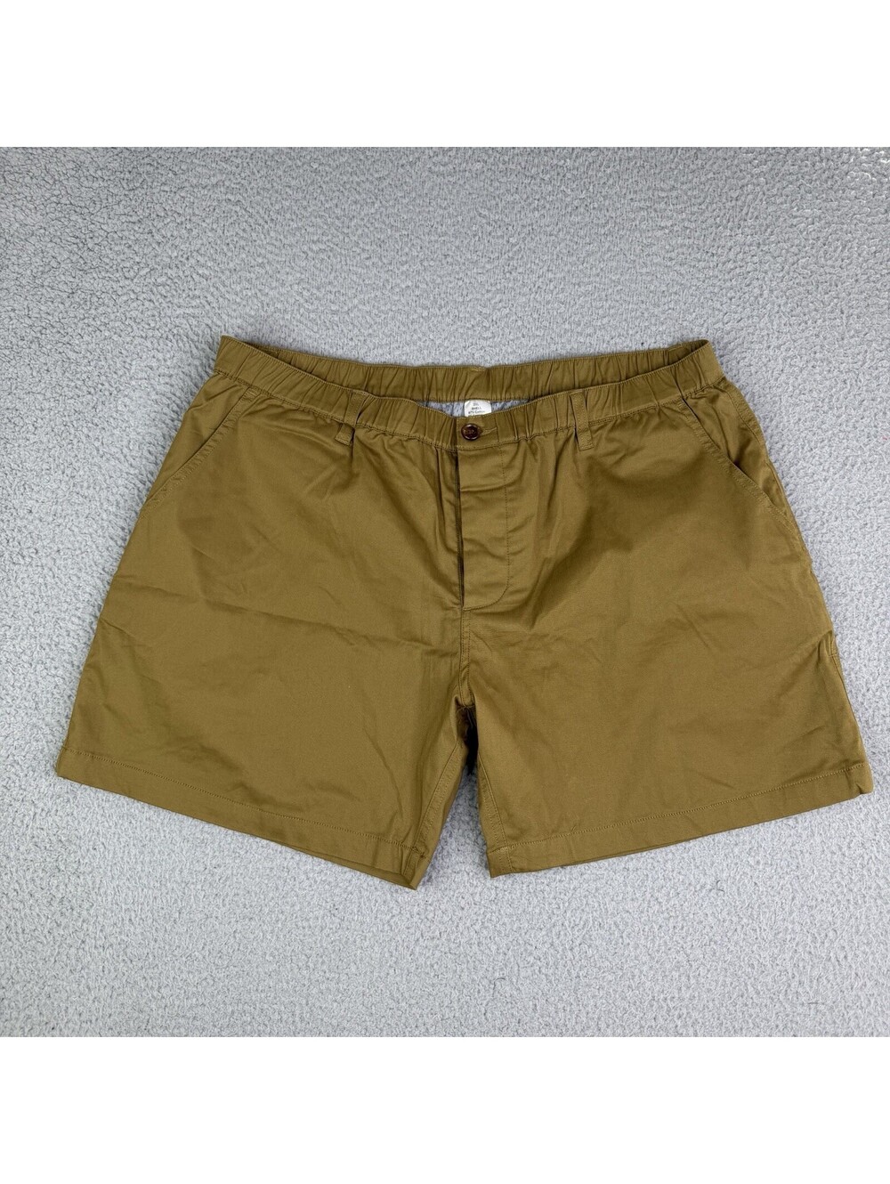 WOOF Shorts Mens XXL Beige Commando Chino Mesh Lined Stretch Elastic Waist